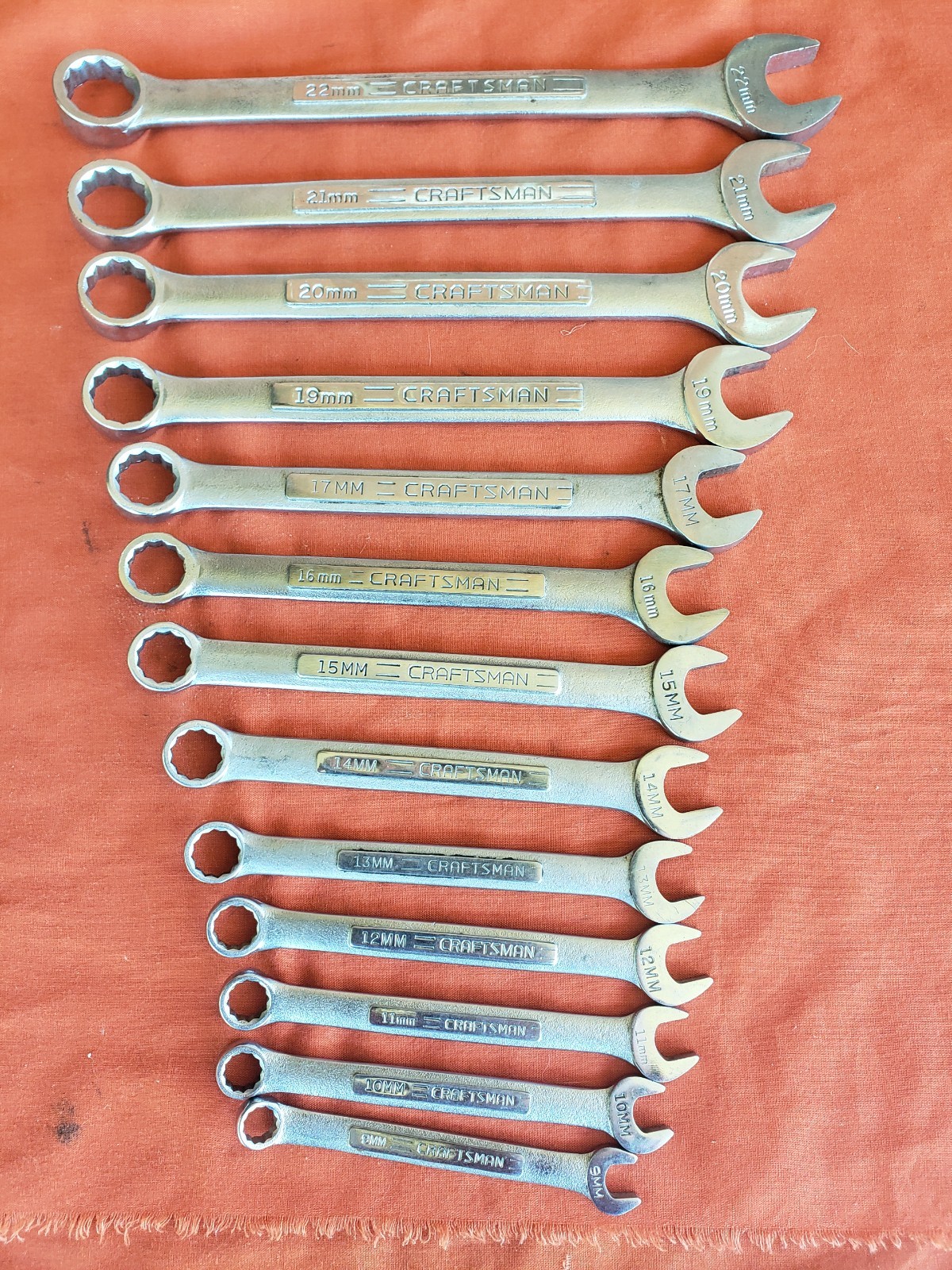 Set 13-Vintage Craftsman USA Metric Wrench Set VV -V 9mm- 22mm NO 18mm USA NICE