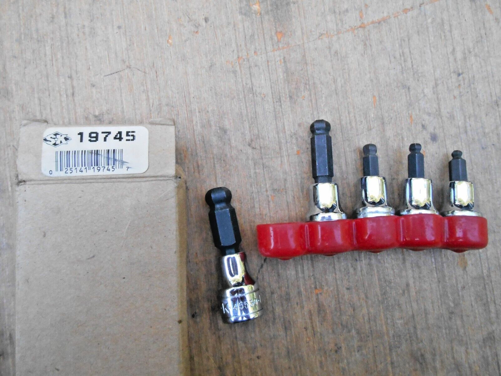 S K Tools 19745 , 5 Piece 3/8-Inch Drive Metric Ball Hex Bit Set 4MM To 10MM