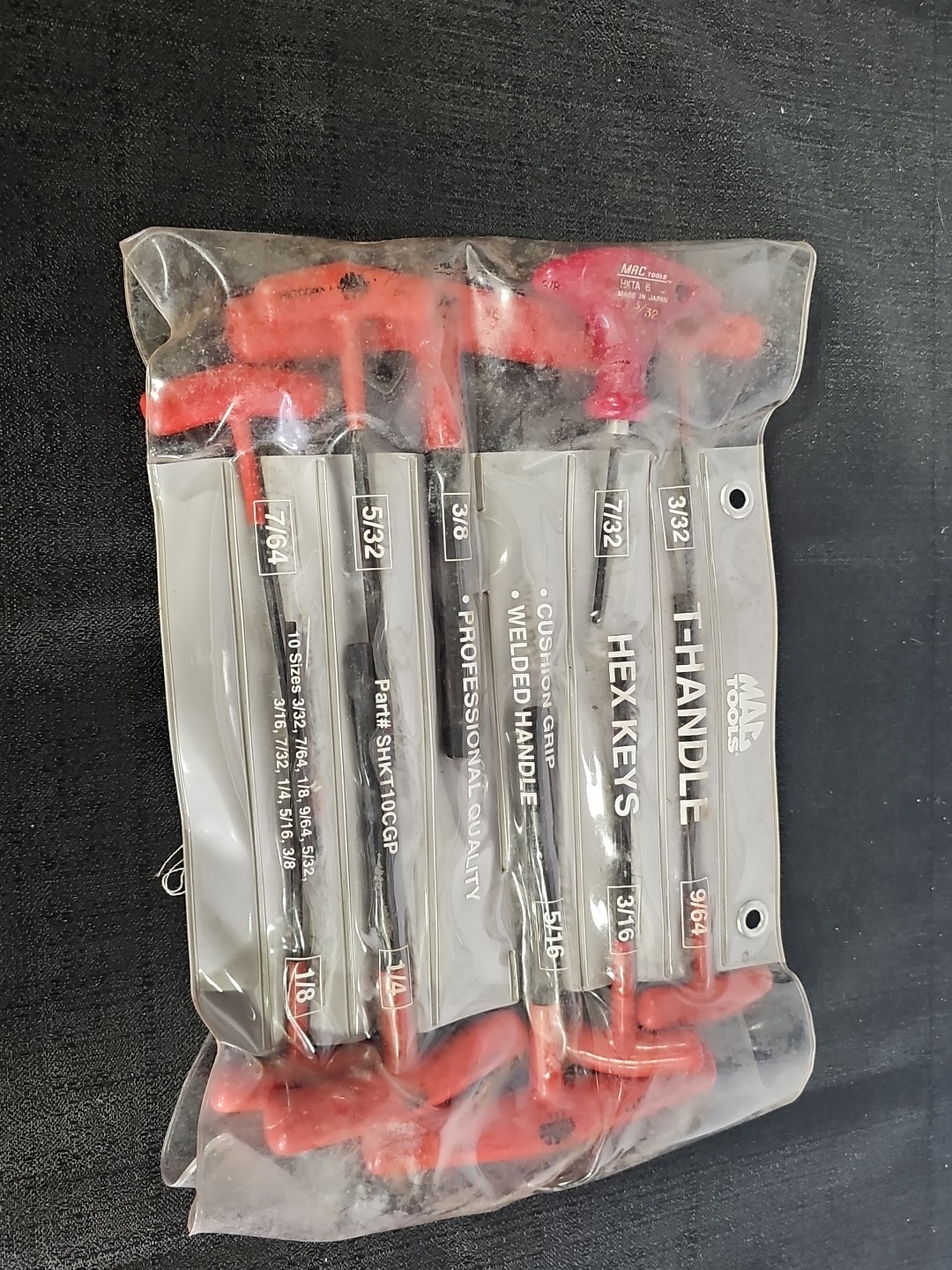Mac Tools 9PC 3/32″ – 5/16″ SAE T-Handle Hex Allen Wrenchs SHKT10CGP Missing One