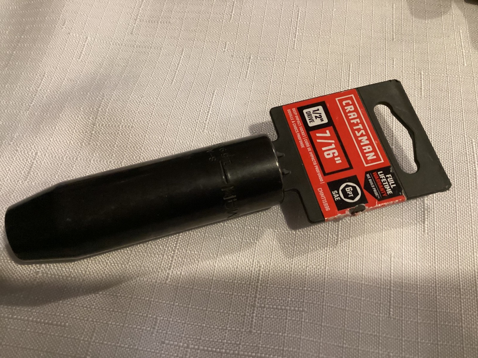 Craftsman 7/16″in x 1/2″in Drive 6 Point, Deep Impact Socket, (CMMT15996) New