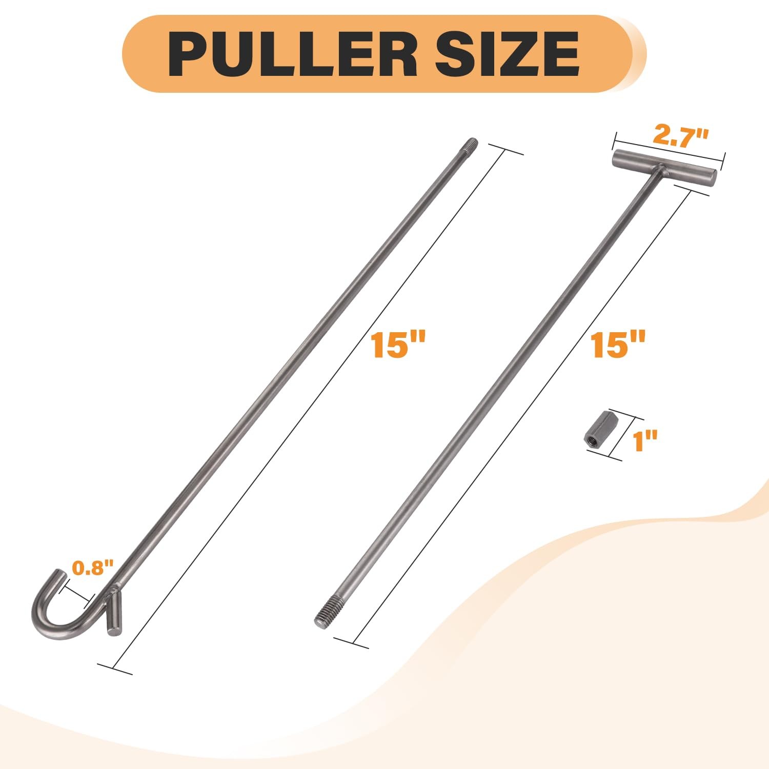 31-inch Heavy Duty 5th Wheel Pin Puller with Hook Chrome Plated Solid Steel