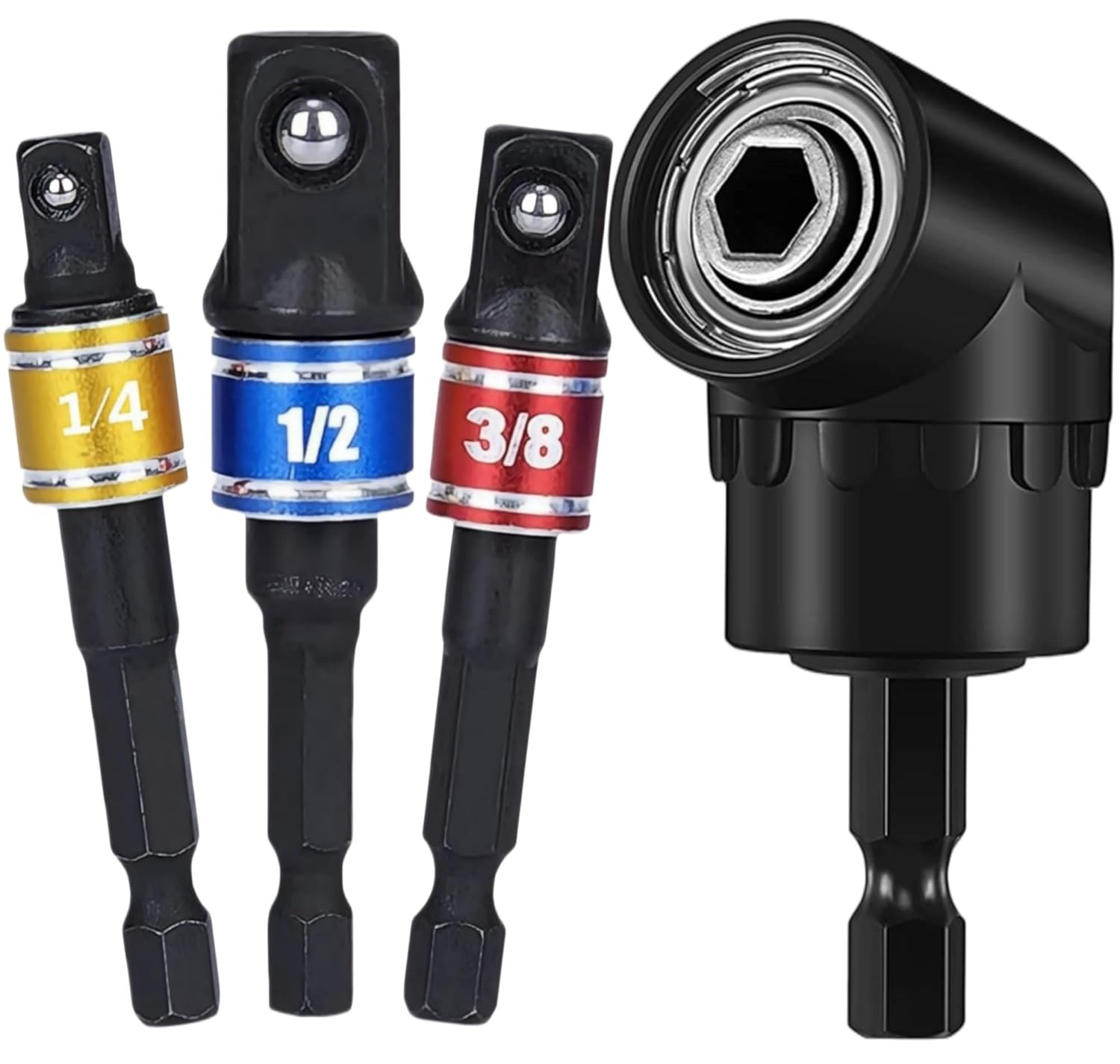 Impact Grade Driver Sockets Extension Set 3Pcs 1/4 3/8 1/2″
