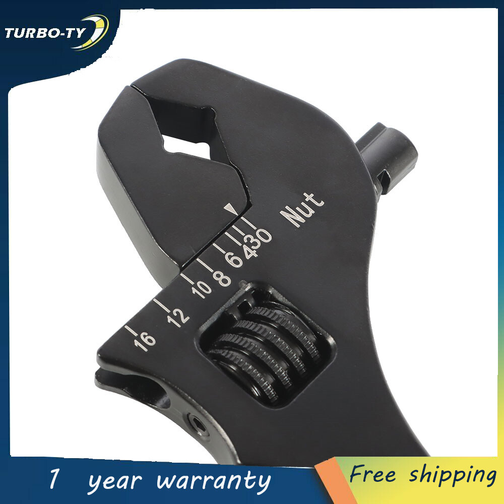 Black Adjustable Wrench Aluminum Tool Spanner for Hose End Fitting 3AN-16AN