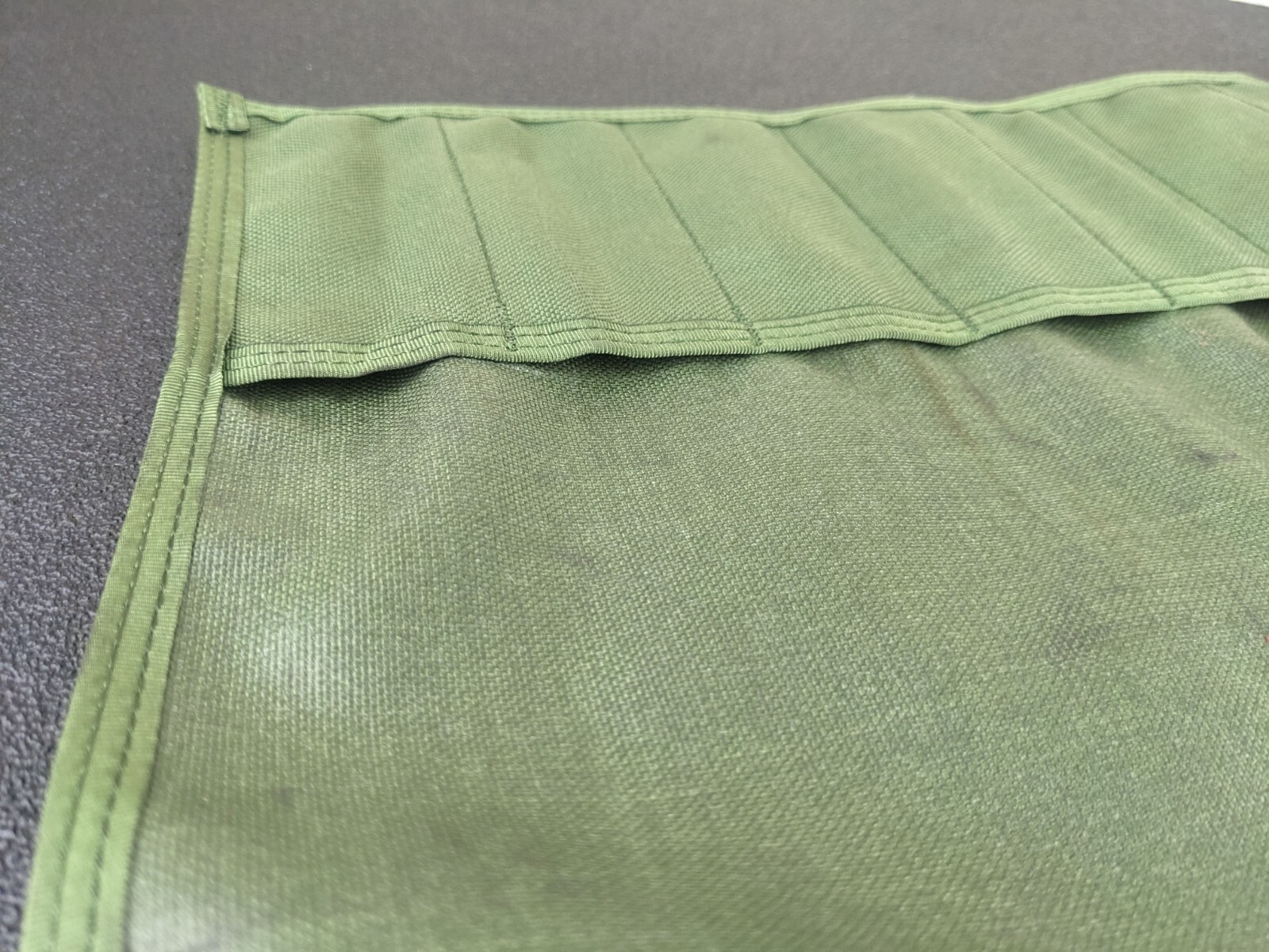 #bk370 NEW Canvas Roll Roll-Up Tool Roll for Punch and Chisels Military Green