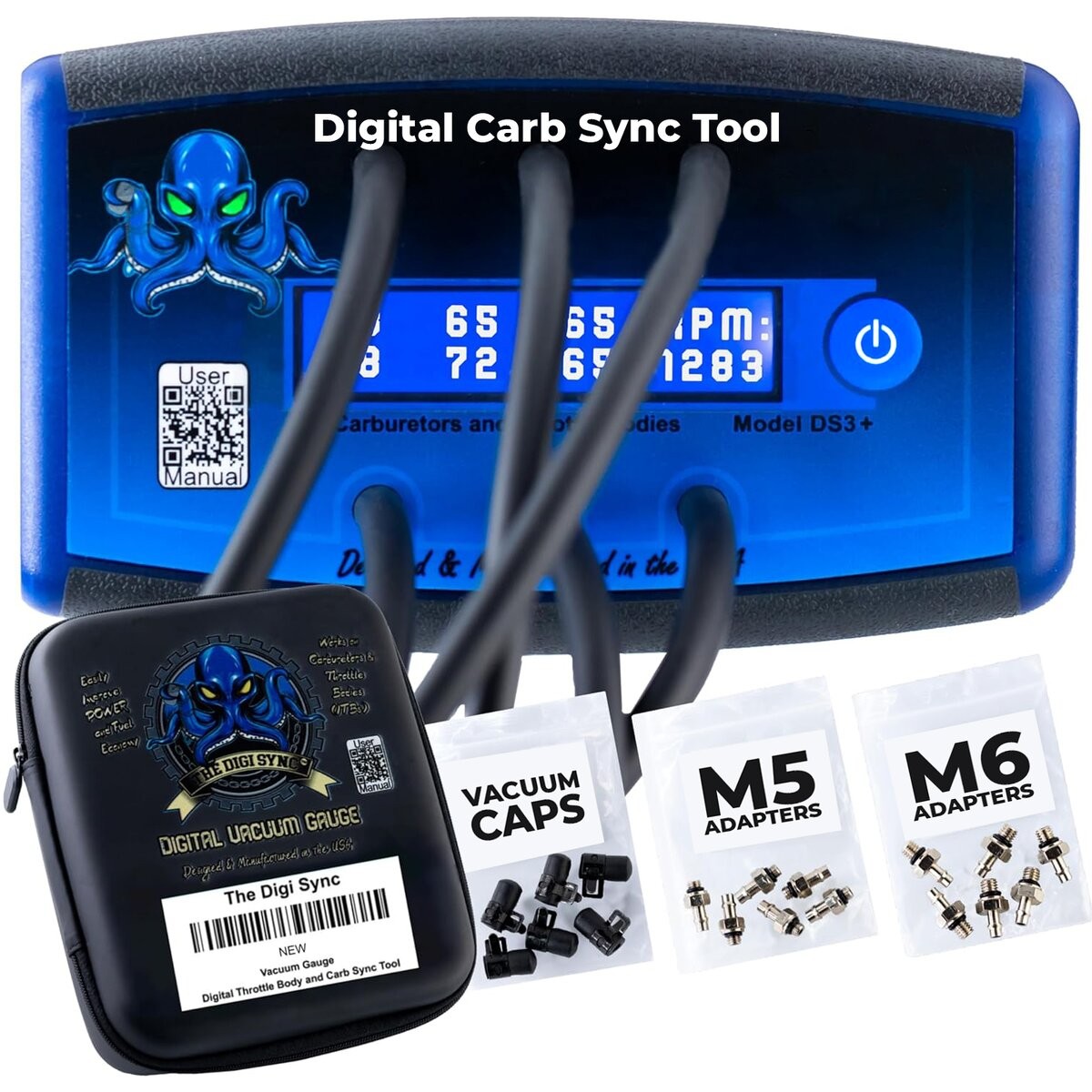 The Digi Sync 6-Channel DS3+ Pro Digital Throttle Body And Carb Sync Tool