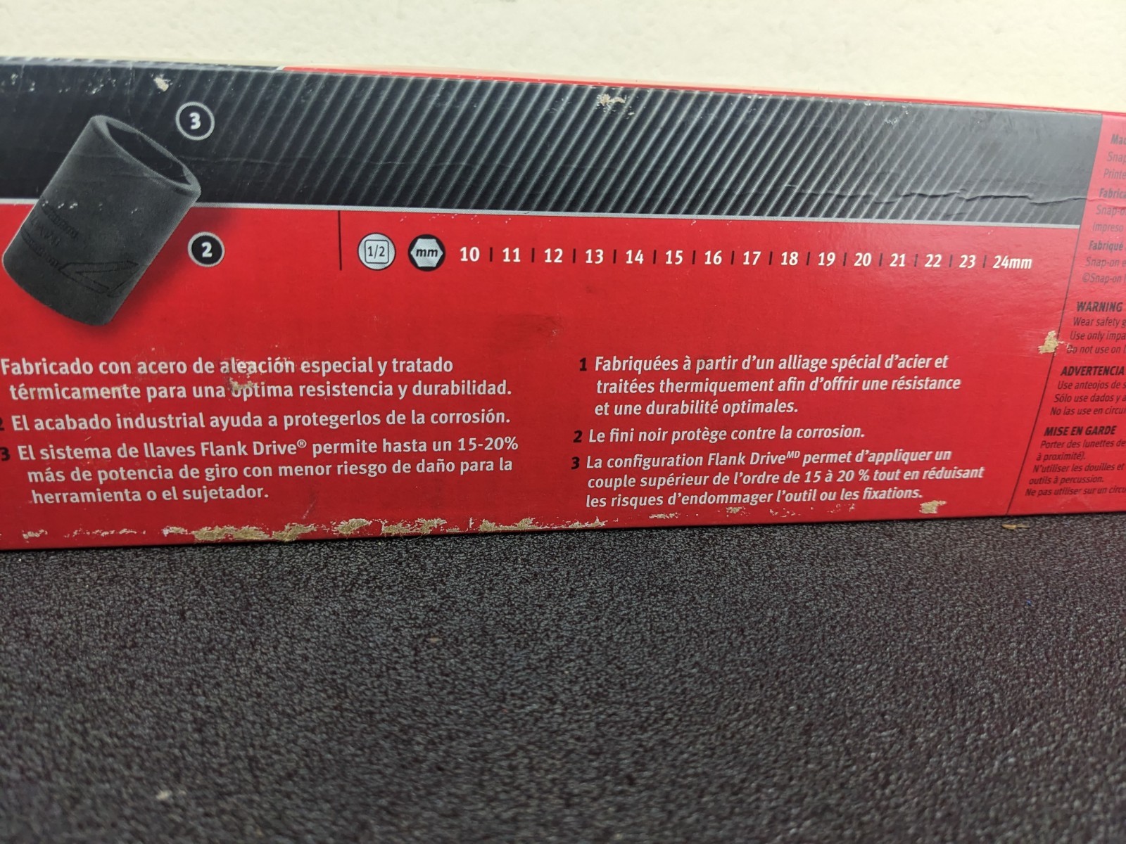 #bm356 Snap On Tools 315IMMYA 15pc 1/2″ Drive Metric Impact Socket Set 10-24mm