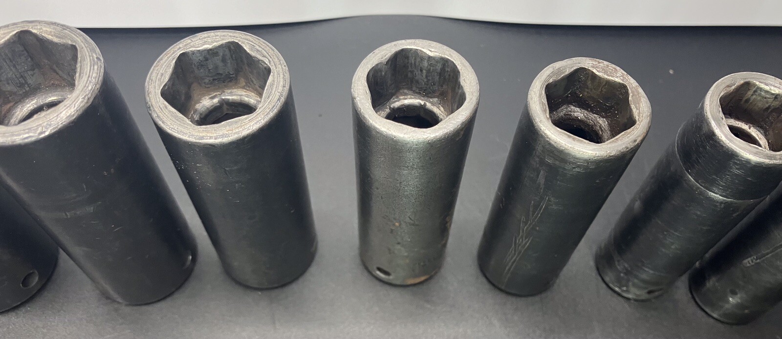 Vintage Snap On SIM 9 Pc Deep Impact Socket Set SAE 1/2” Drive 6Pt 1/2” To 1”