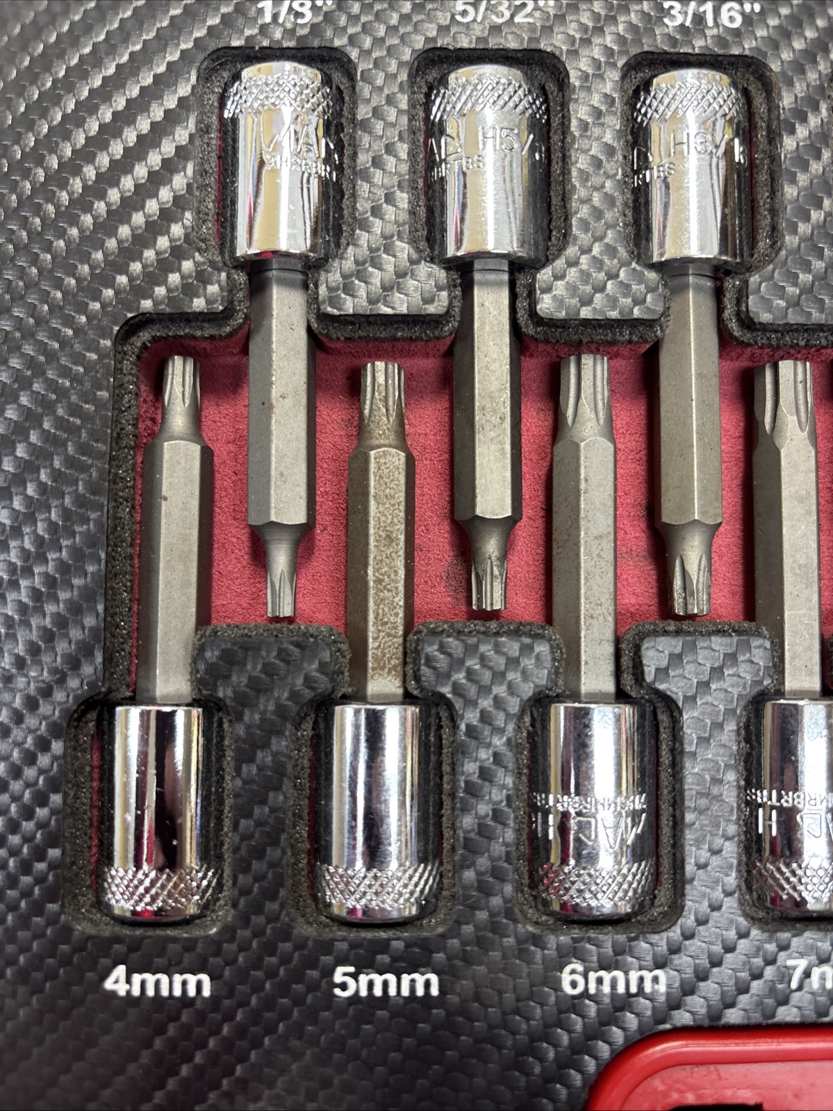 Mac Tool Sxh14rbrt 14pc Sae / Metric Hex Driver Set Rbrt Grip edge Nice!!!