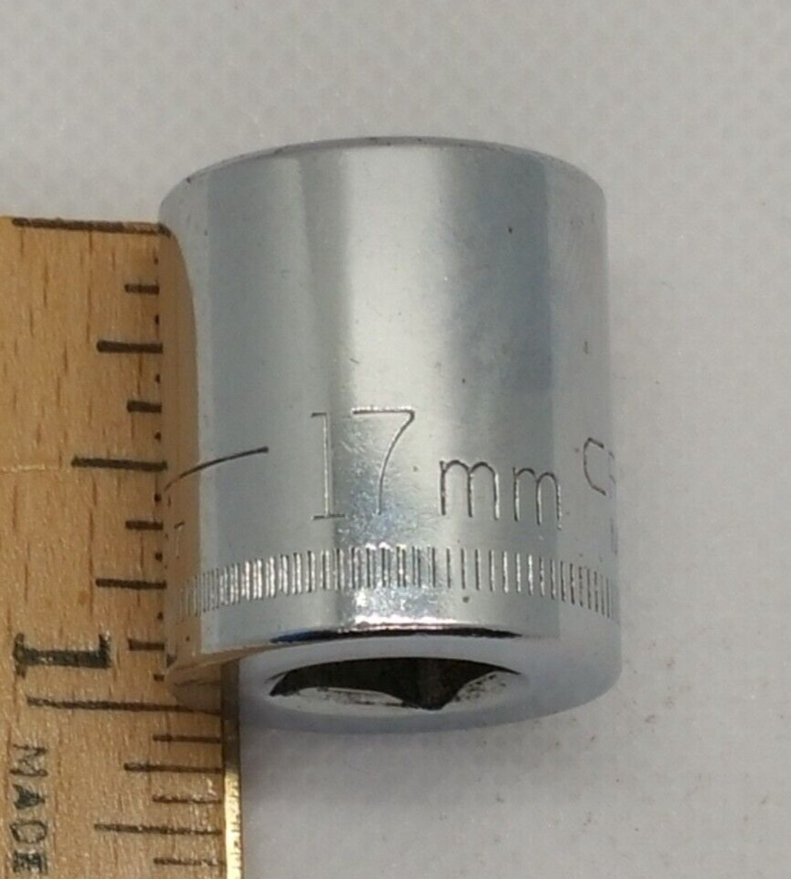 Vintage Craftsman 3/8″ Drive 17mm 12 Point Shallow Socket Metric V 44307 USA