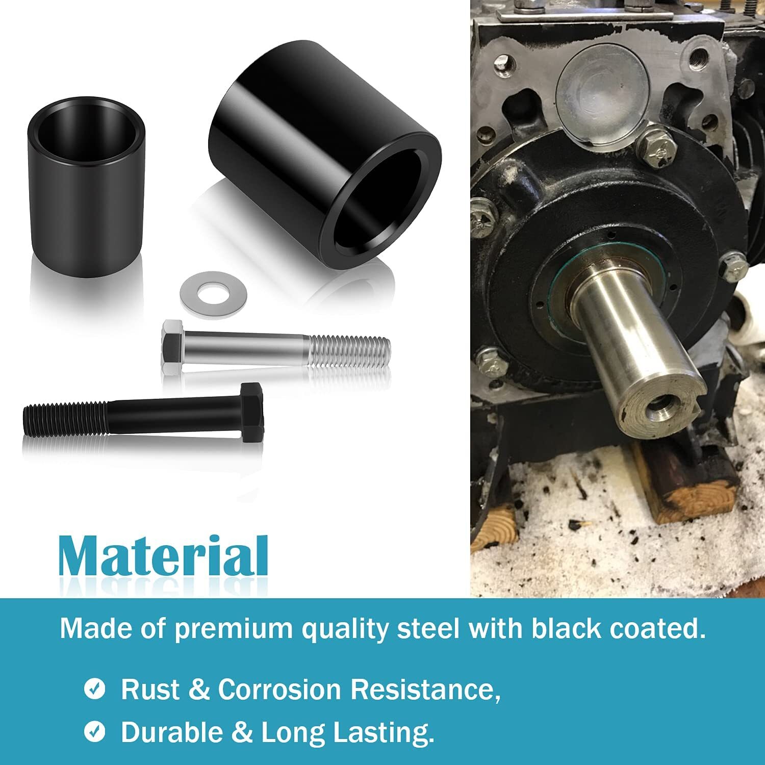 JDG10549 Front Oil Seal Wear Sleeve Installer Tool Set Kit Black Steel Durable