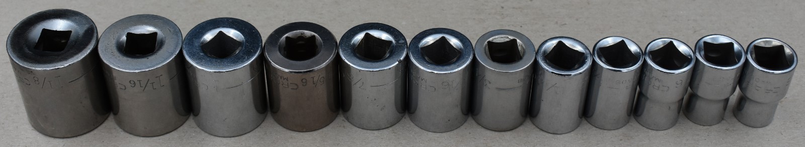 CRAFTSMAN TOOLS USA, 1/2″ DRIVE SAE, 12-POINT, SHALLOW CHROME SOCKET SET OF 12