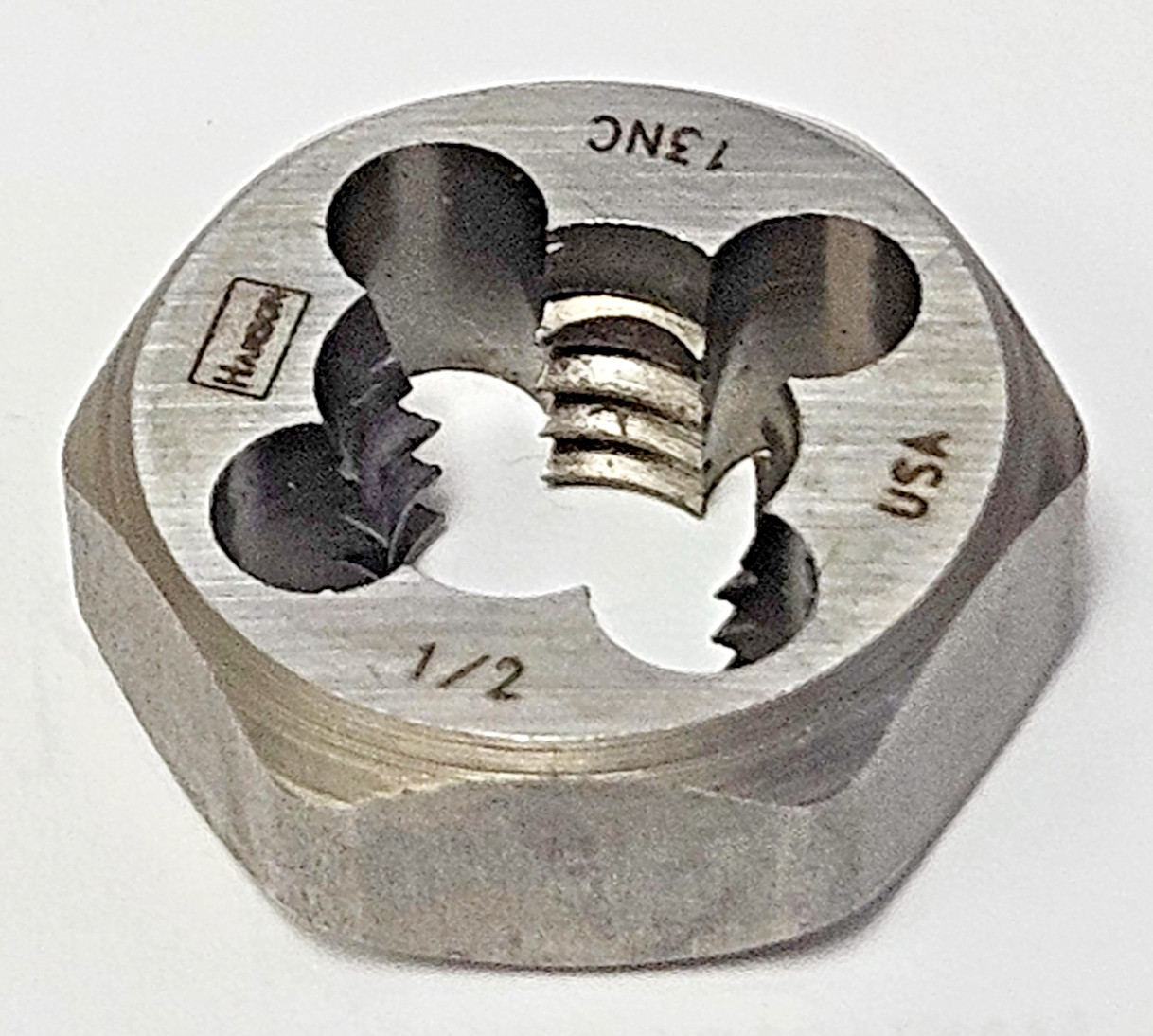 6544 1/2-13 X 1″ NC Hex Die Irwin Hanson CS USA RH Rethreading Carbon Steel
