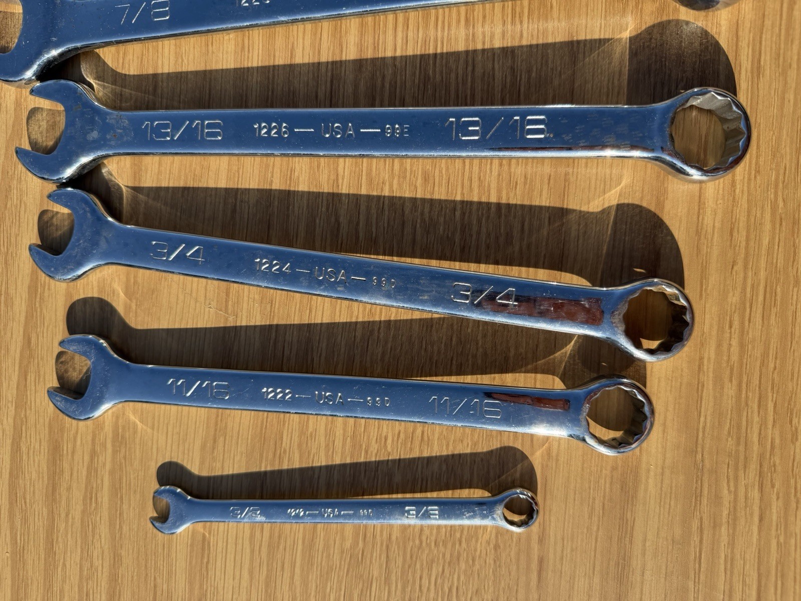 Wright Tools SAE 1” Wrench Set Combo Open Box Lot USA 12 Point 7 pcs