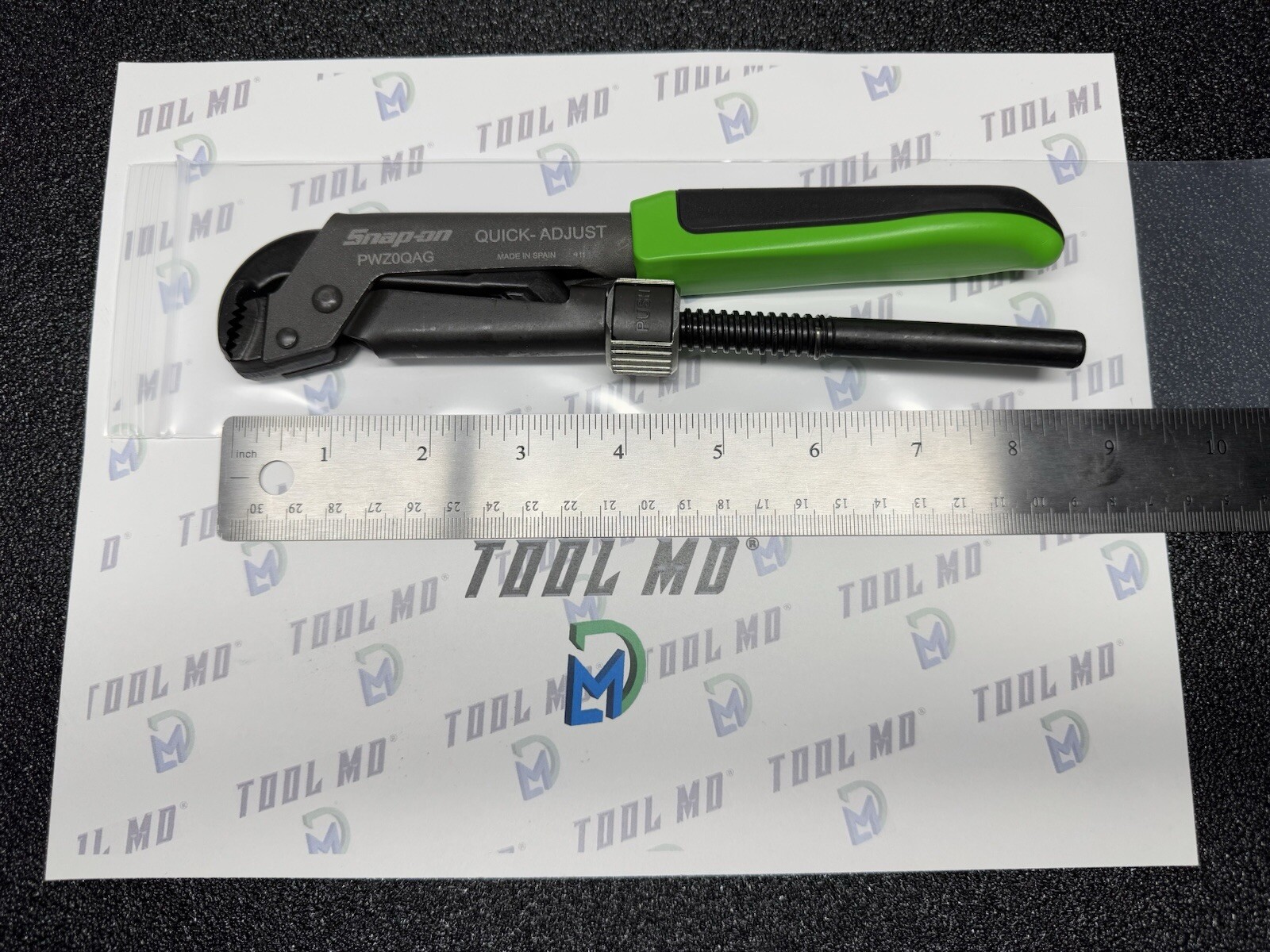 Snap-on Tools NEW GREEN 8-5/8″ Soft Grip Quick Adjust Pliers Wrench PWZ0QAG