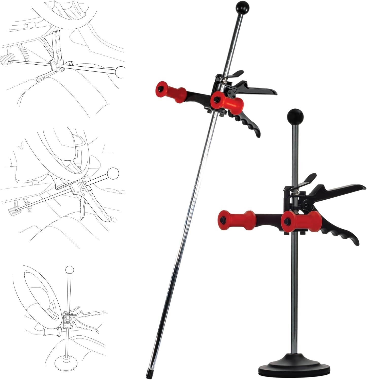 Universal Brake Pedal & Steering Wheel Holder for Precise Auto Maintenance Tasks
