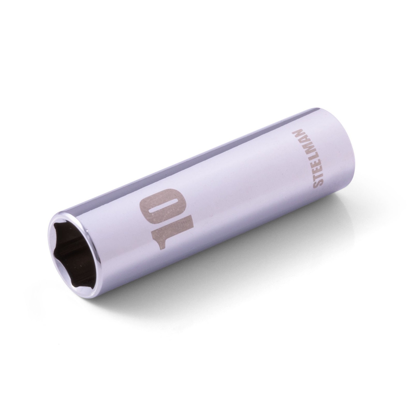 Steelman 6 Point 10mm Deep Well Chrome Socket, 1/4 in. Drive 78421