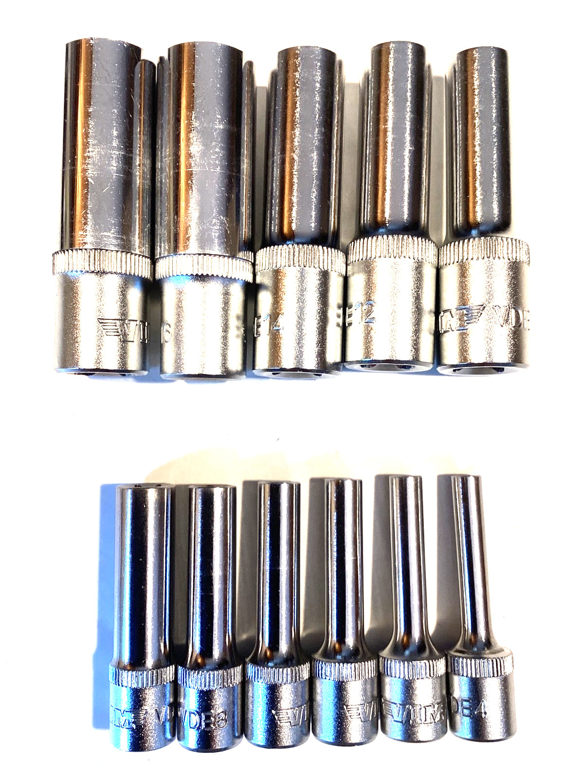 VIM Tools 11Pc Combo Drive Deep Inverted Torx Socket Set Snap Latch Case VDE418