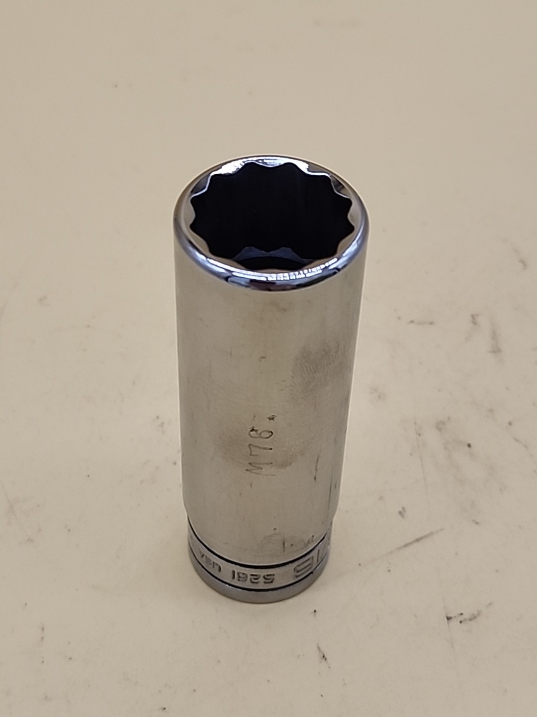 Snap-on Tools 1/2″ Drive 13/16″ Deep 12 Point Chrome Socket S261 USA