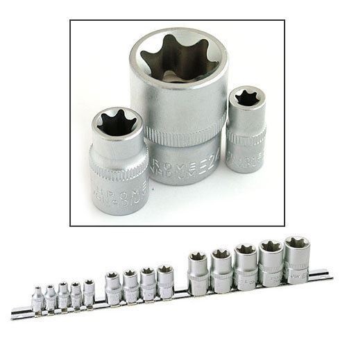 14PCE CHROME VANADIUM FEMALE TX STAR TORX STAR SOCKET SET – SOCKETS RAIL E4 E24