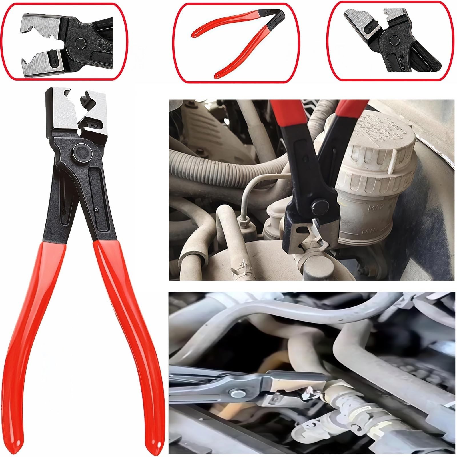 DGZMJJ 4-in-1 Automotive Clip Pliers Set, Electrical Disconnect & Black