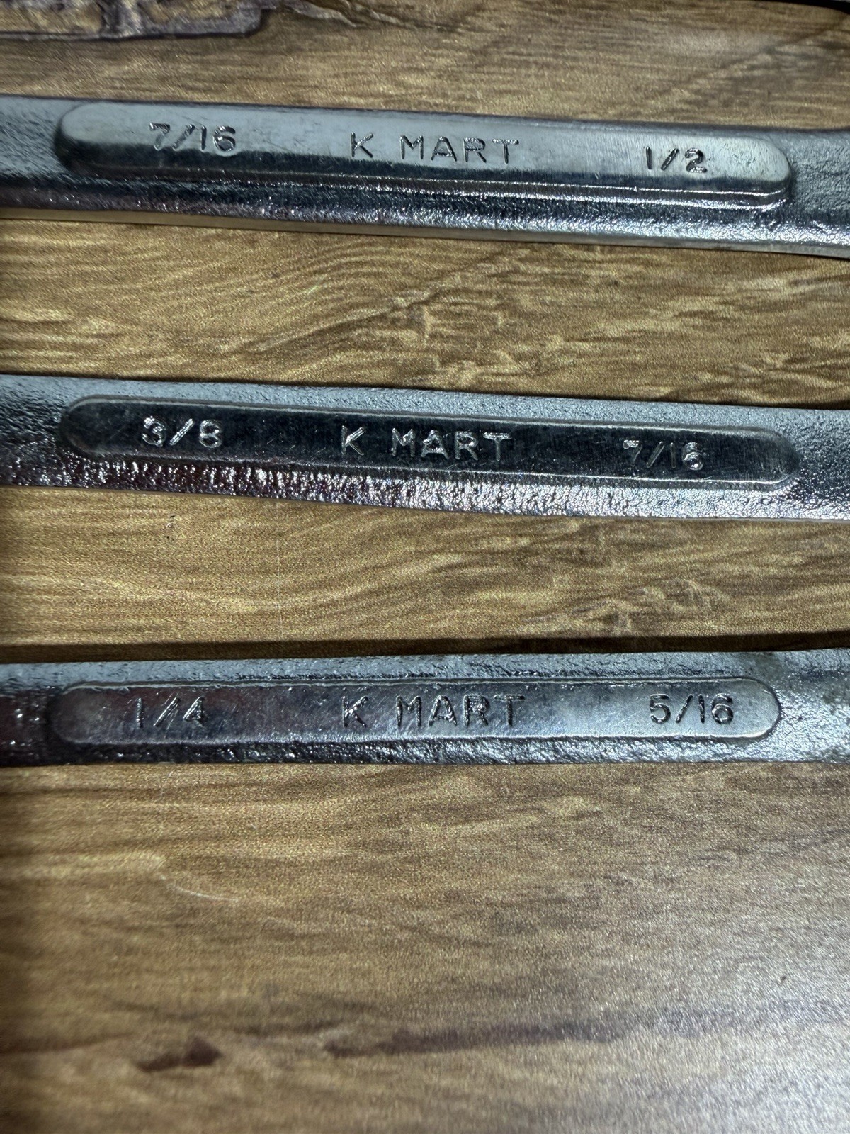KMart Open End Dual Wrenches Set Of 6 Chrome Vanadium Collectible 1/4” – 7/8”