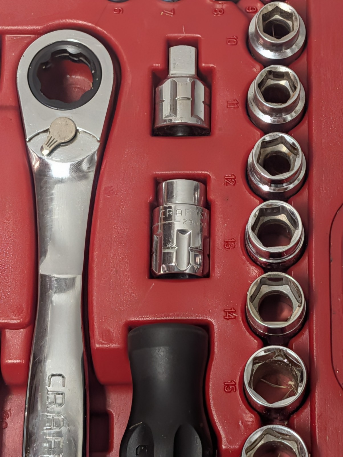 VTG Sears Craftsman 30pc Max Axess Socket Ratchet Tool Set Pass Thru Low Profile