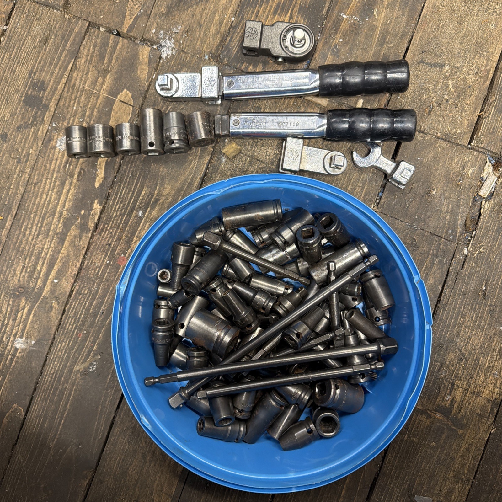 Vtg APEX TOOLS USA SOCKET LOT COLLECTION IMPACTS, EXTENSIONS