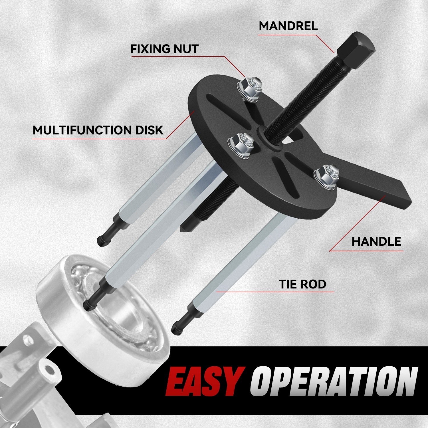 Bearing Disassembly Extractor Removal 3-jaw Puller Inner Hole Separator Tool Set