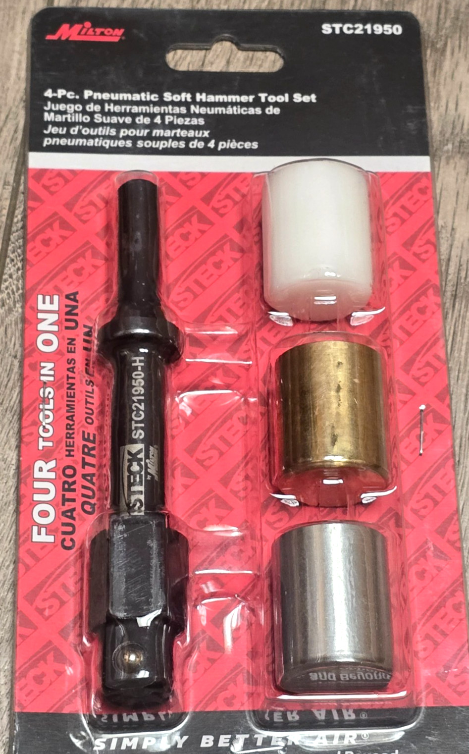 Milton Steck 4pc 1/2 dr .401 Air Hammer Bit Socket Driver/ Soft Hammer set 21950