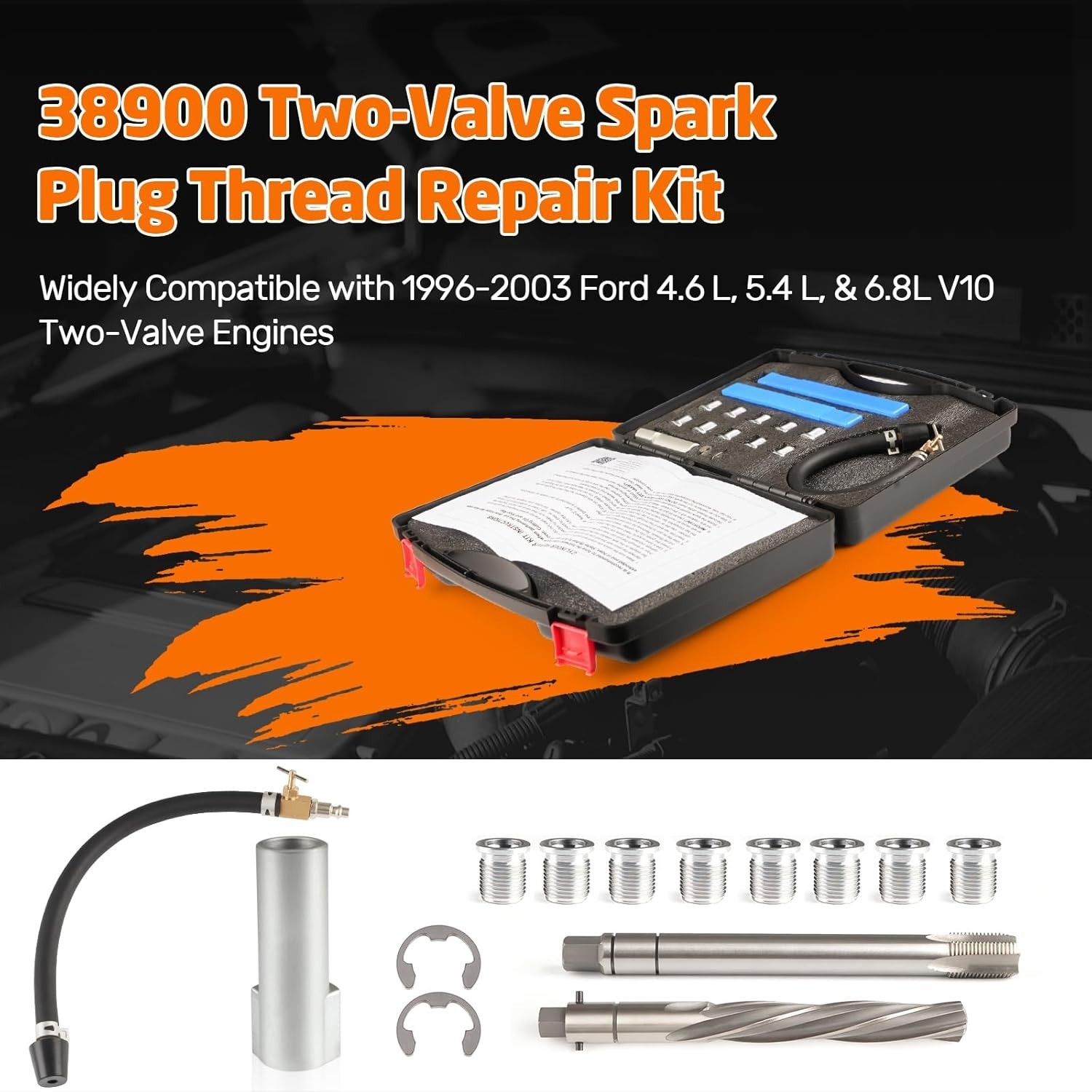 38900 Two Valve Triton Tool Kit Repair System Spark Plug Thread Repair Kit for..