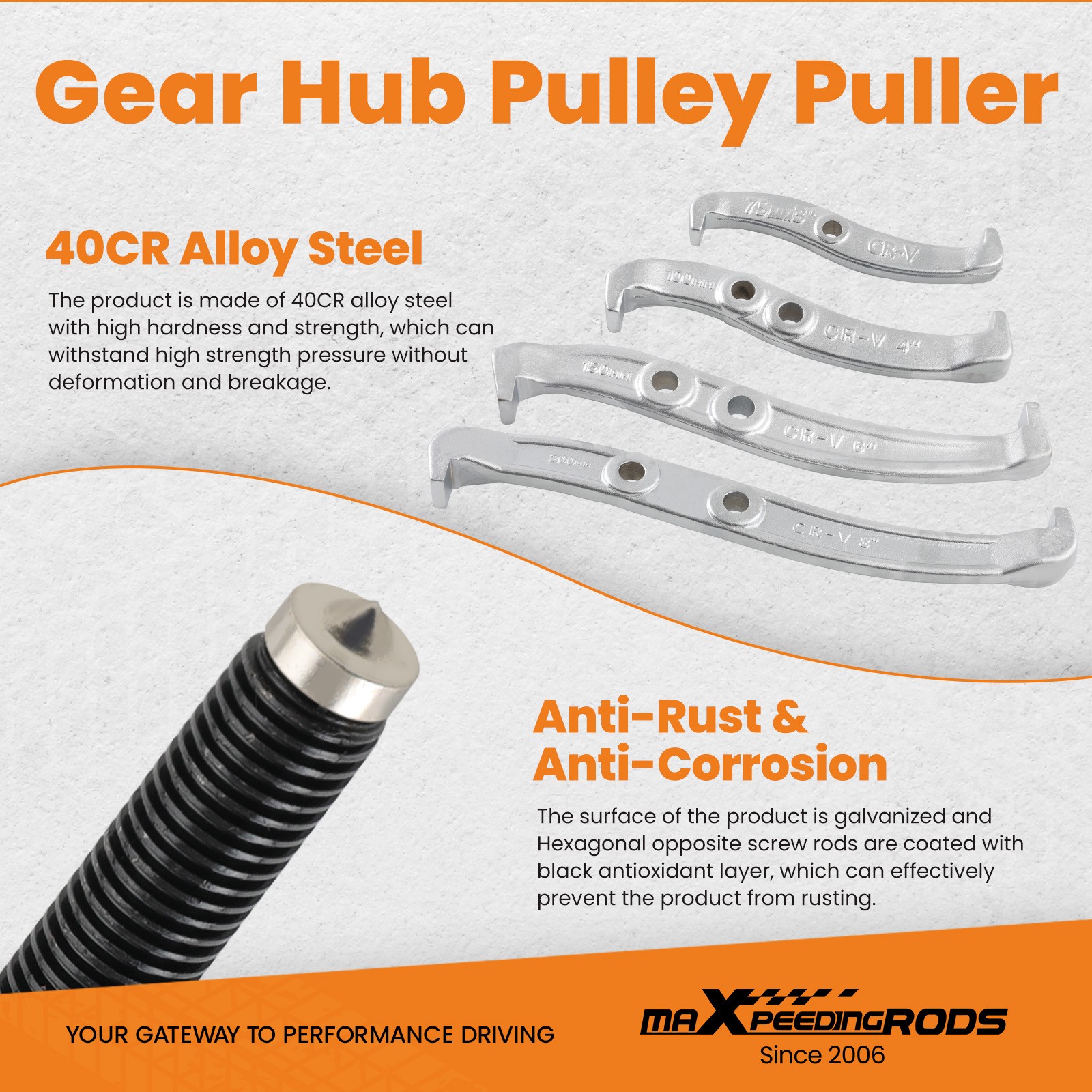 Gear Hub Pulley Puller Bearing Separator 2 & 3 Jaw 3″ 4″ 6″ 8″ Gear Puller Set