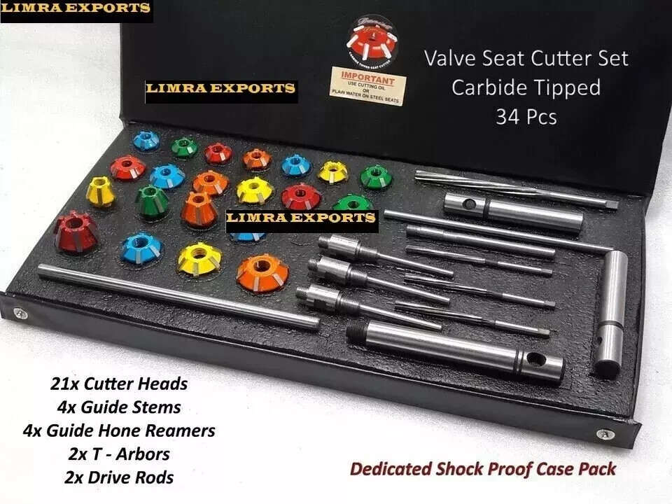 43xVALVESEAT CUTTERTOOLKIT CARBIDETIPPED LS1,LS2,KOHLER,CUMMINS V8,V6 HEADS BEST