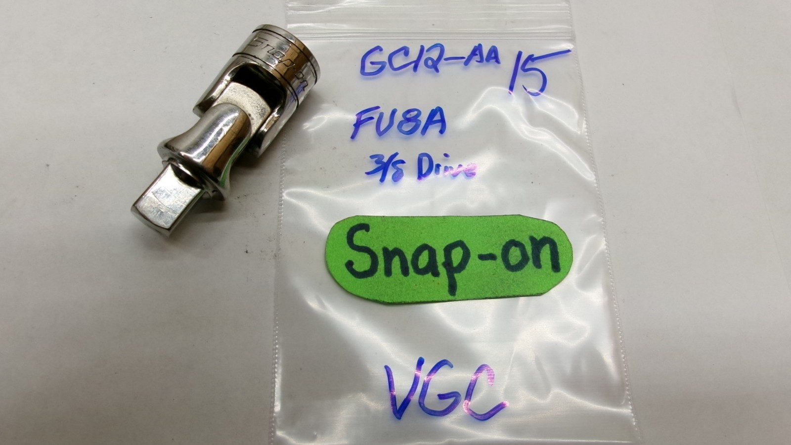 Snap-on tools USA 3/8” drive Universal Joint Chrome Swivel Socket FU8A
