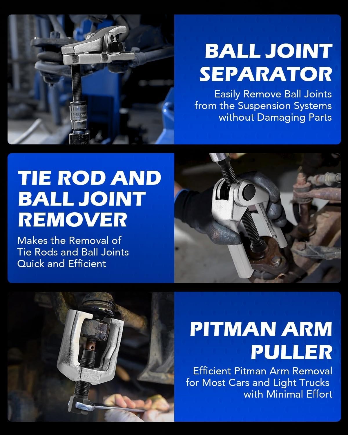 5-in-1 , Pitman Arm Puller, Tie Rod End Tool Set for Front End Service, Split…
