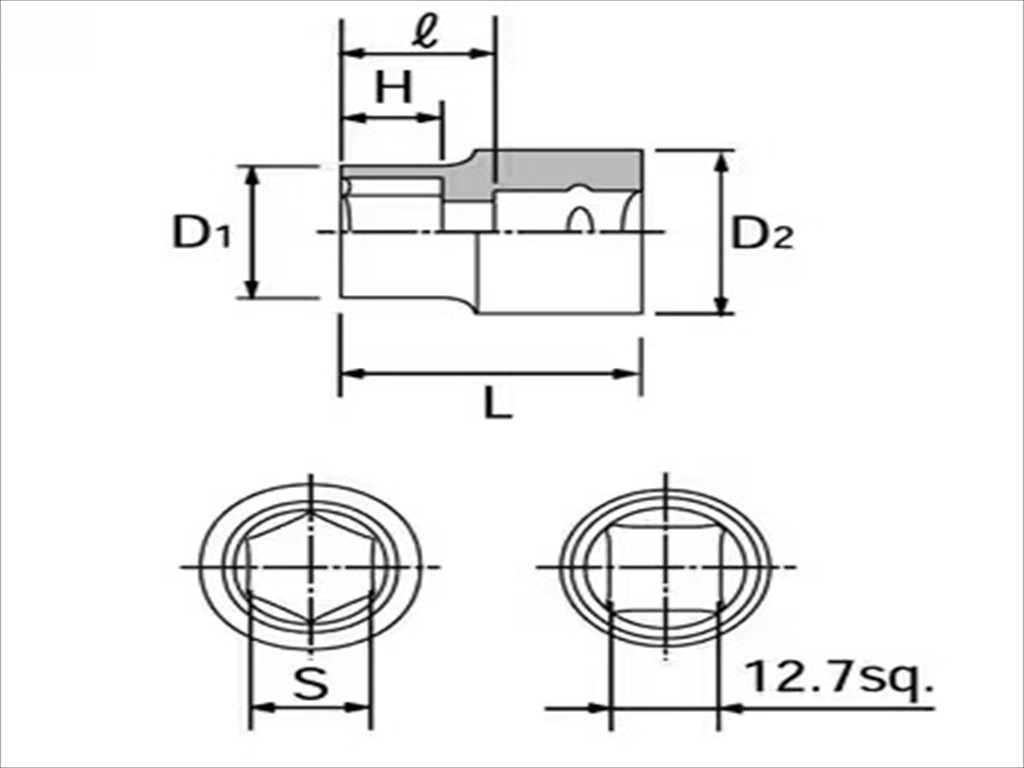 Nepros B4-25/32 12.7sq. Drive 6-Point 25/32in. SAE Socket 19mm Length