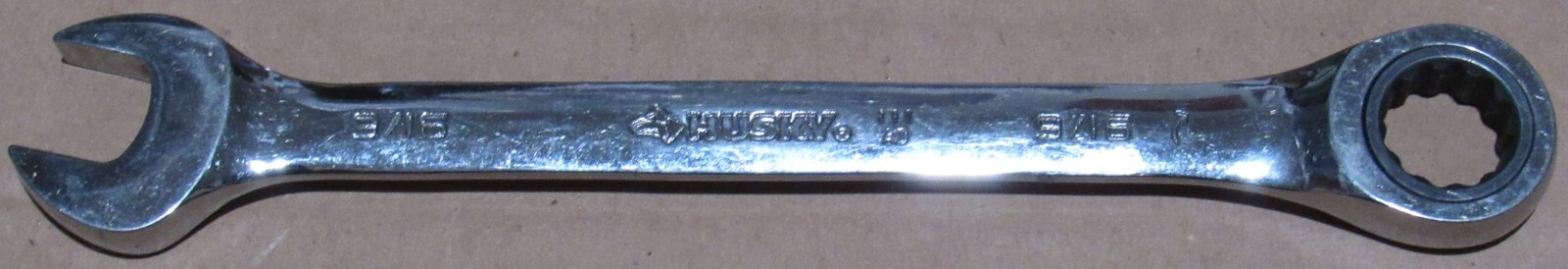 HUSKY TOOLS, 9/16″ SAE, OPEN/BOX END RATCHETING WRENCH, 12 PT