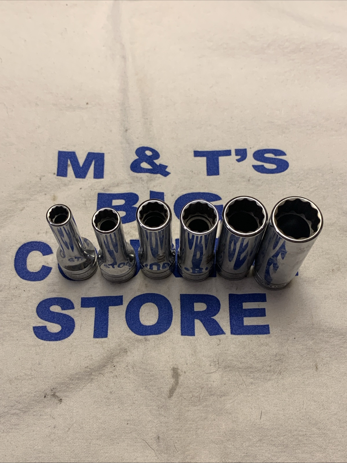 1996 Snap-on Tools USA 3/8″ Drive 12pt SAE 1/4-916″ 6pc Deep Socket Set