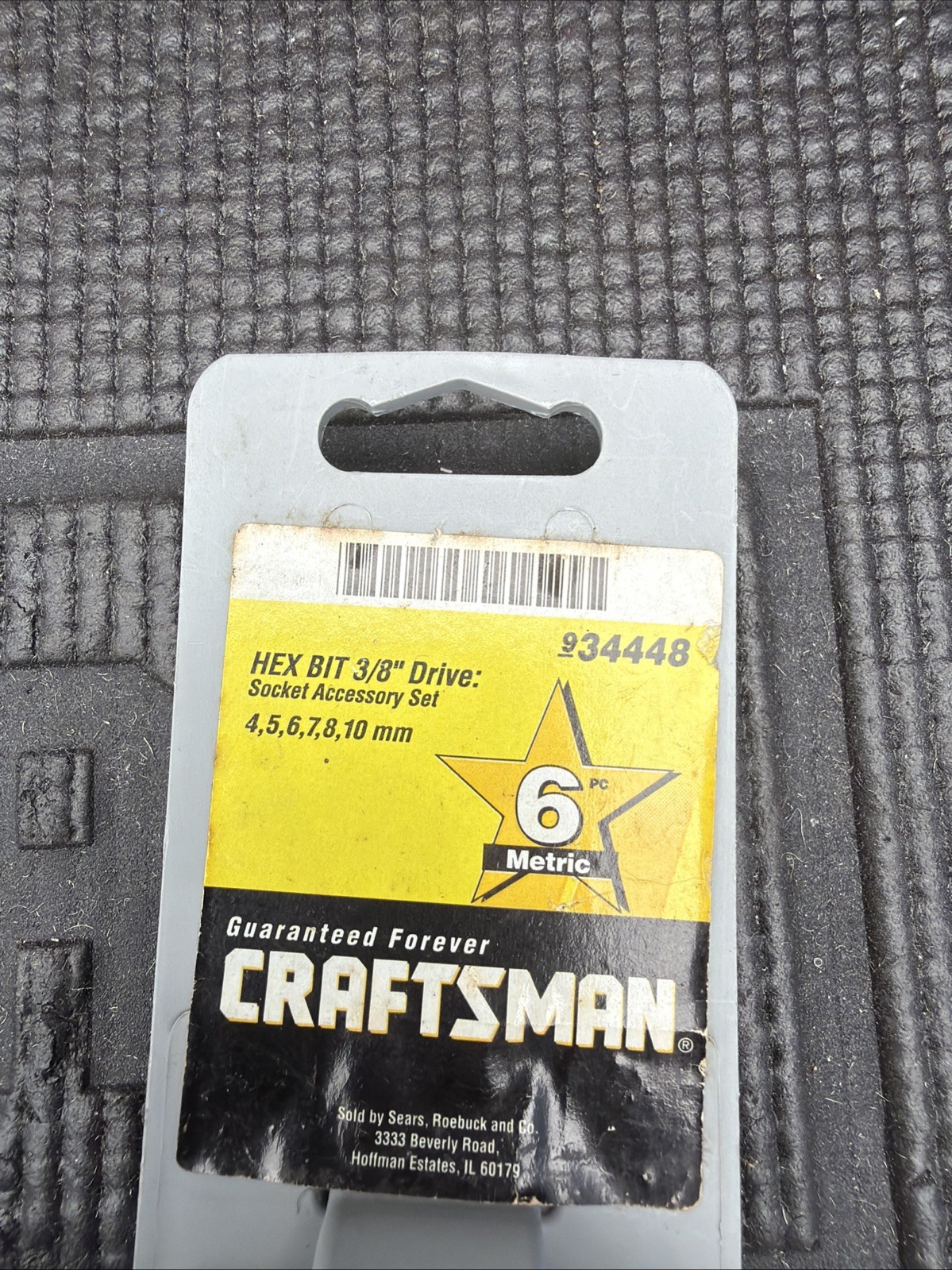 Sears Craftsman USA 6pc Socket Set 3/8 Drive Metric 34448 Hex Bit Nos