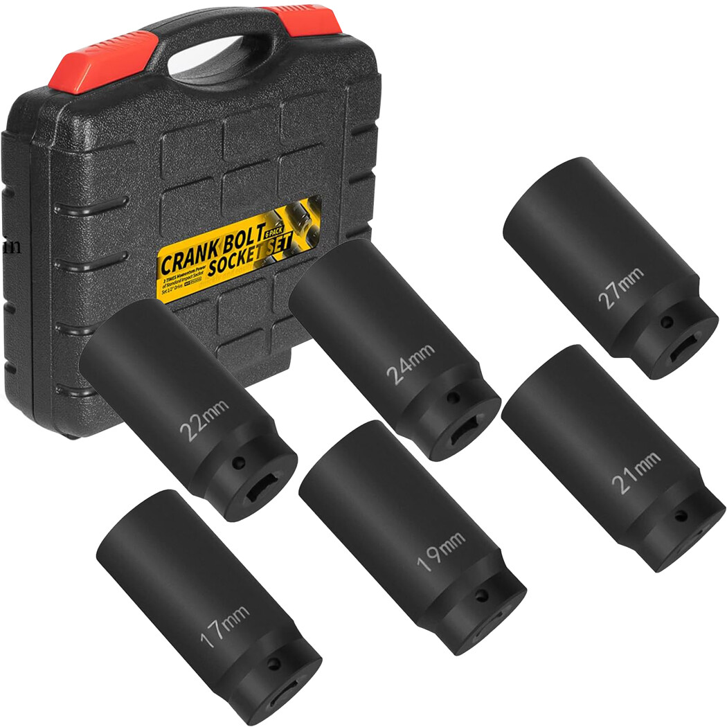 1/2’’ Drive Crank Bolt Socket Set 17MM, 19MM, 21MM, 22MM, 24MM, 27MM -6 Pack