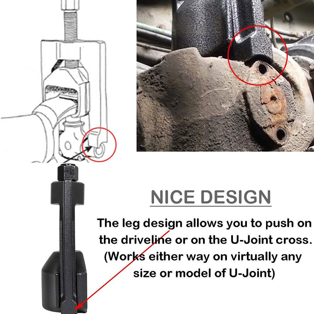 Heavy Duty Truck 10102 Universal U Joint Puller +5192 Bearing Cup Installer Tool