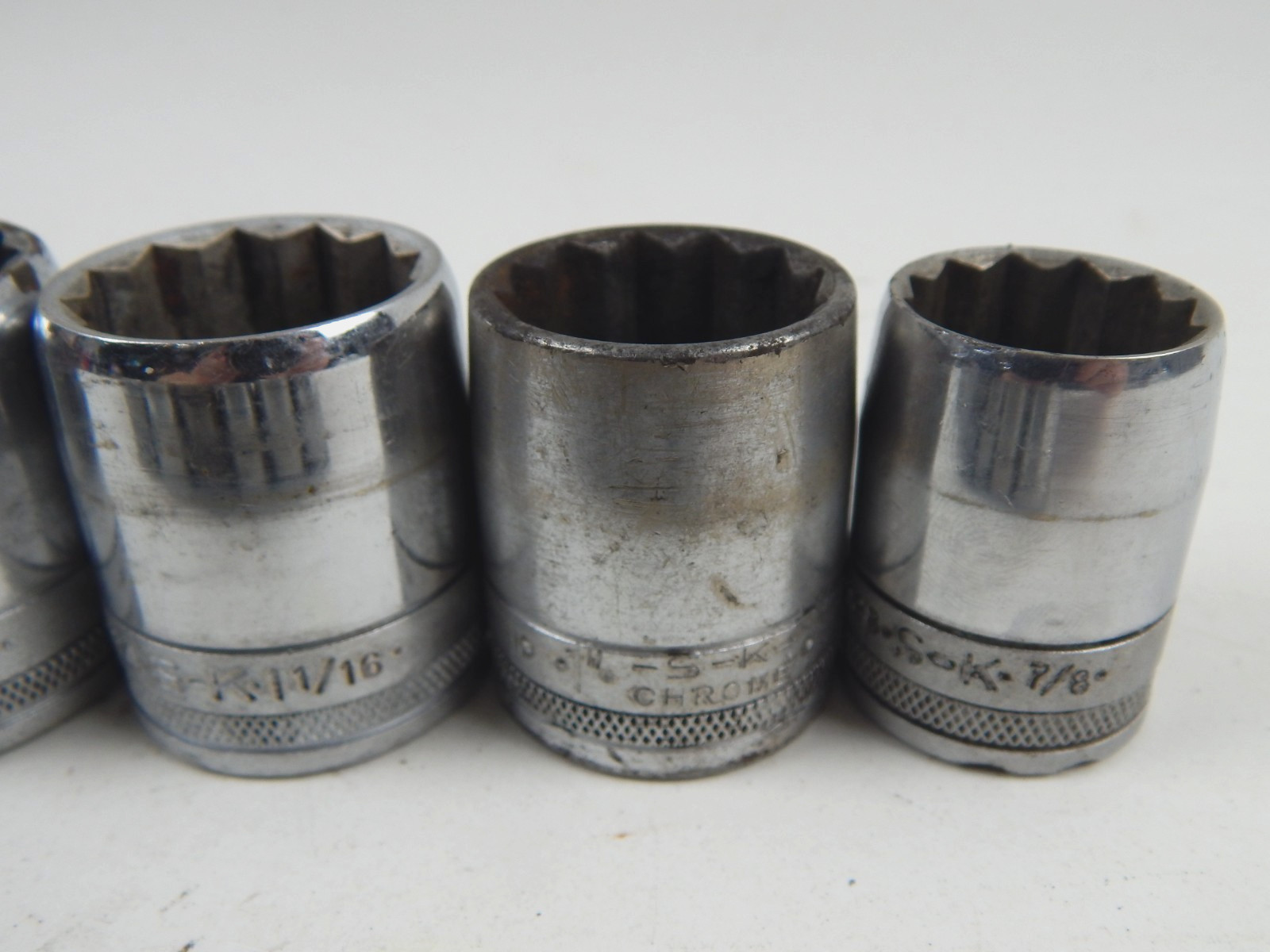 SK Tools Knurled 1/2″ Drive 12pc Shallow Chrome Socket Set 9/16″ to 1-1/4″