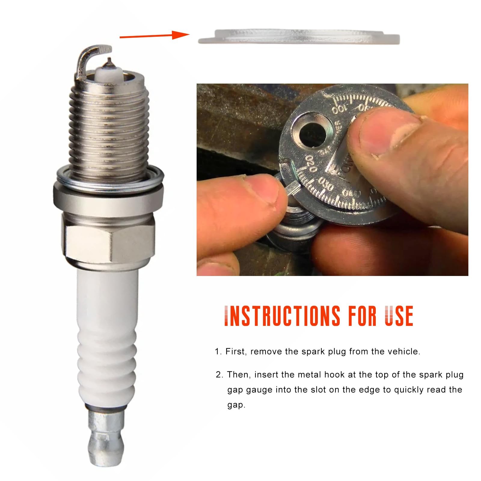 KAUEGOW Spark Plug Measuring Tool, Accurate Wire Sparkplug Gapper Gauge 1 PCS