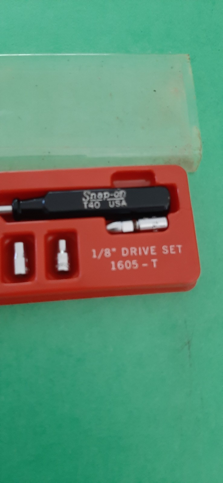 Snap-on 1/8″ Drive Black Hard Handle Spinner Driver Socket Set 1605-T T40 T-40