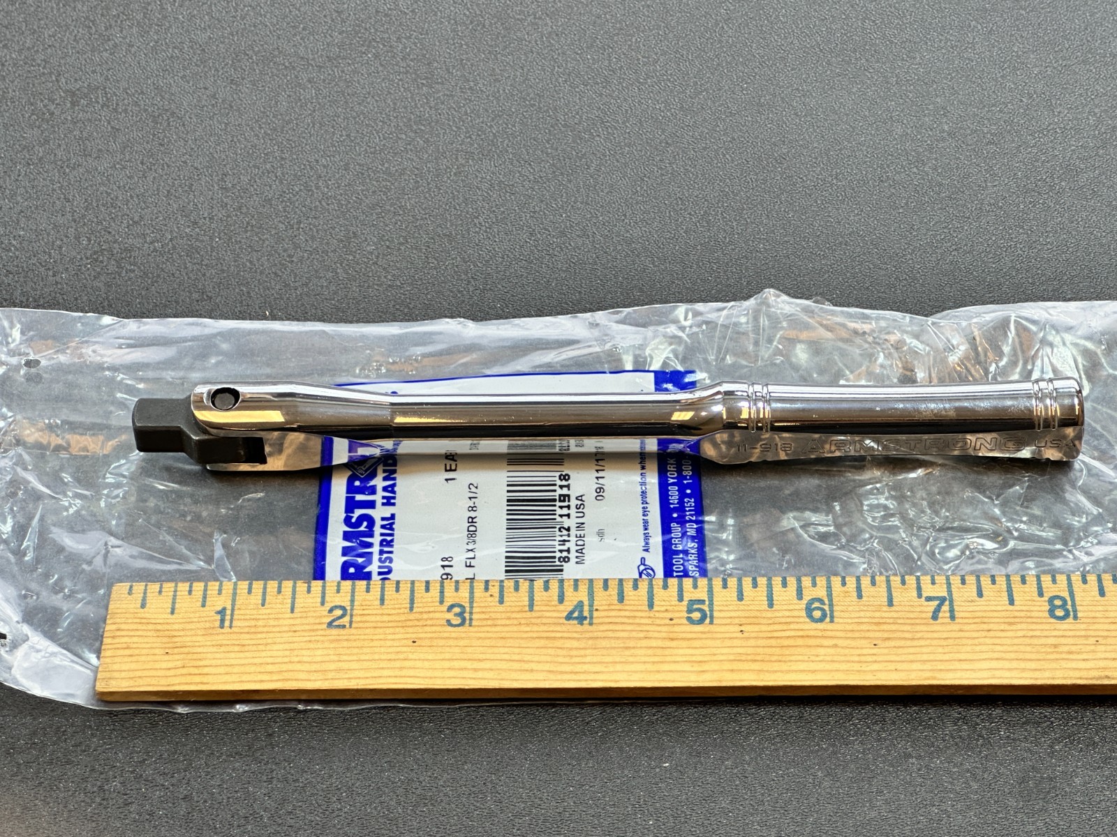 NEW Armstrong Tools USA Full-Polished Chrome Ergo Grip 3/8″ Drive Breaker Bar