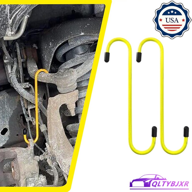 2Pcs Brake Caliper Hanger Hooks Powder Coated Steel Yellow (2 Piece Set)