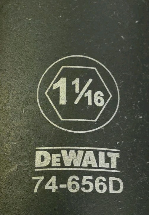 DeWalt 1-1/16″ Deep Impact Socket 1/2″ Drive 6-Point 74-656D DWMT74656OSP NOS