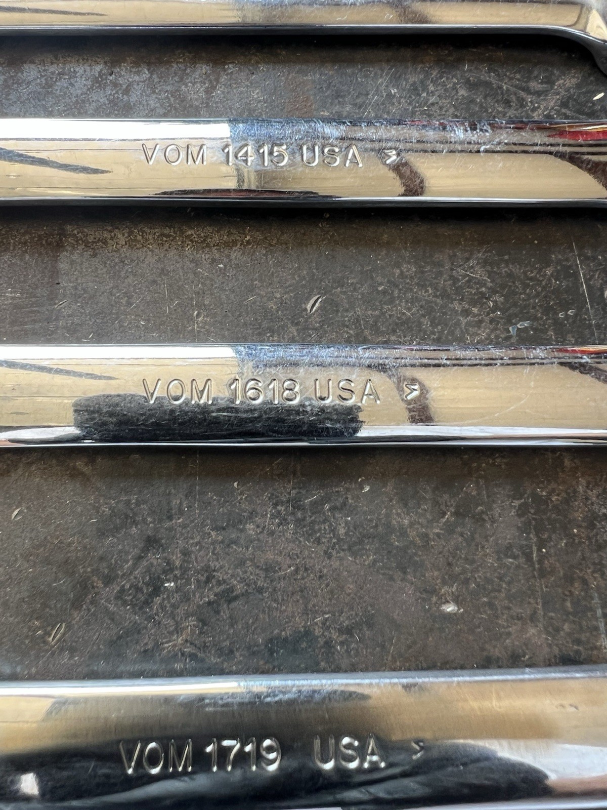 Snap-on Tools VOM705 5 PC Metric + 2 Additional Open End Wrenches 6-19mm 7 Piece