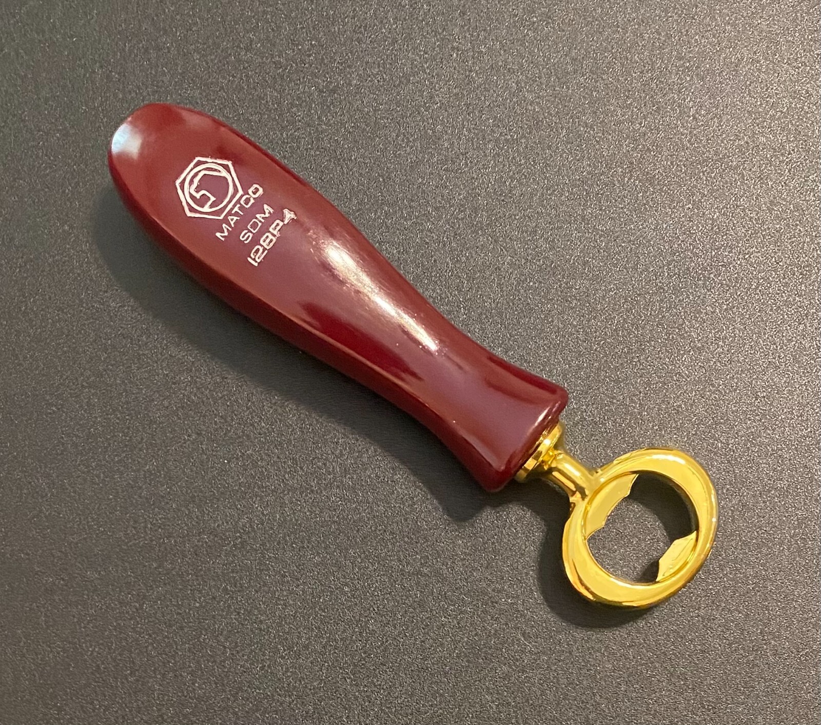 Matco Bottle Opener [ Seller’s Creation ] Brass Opener Maroon Handle