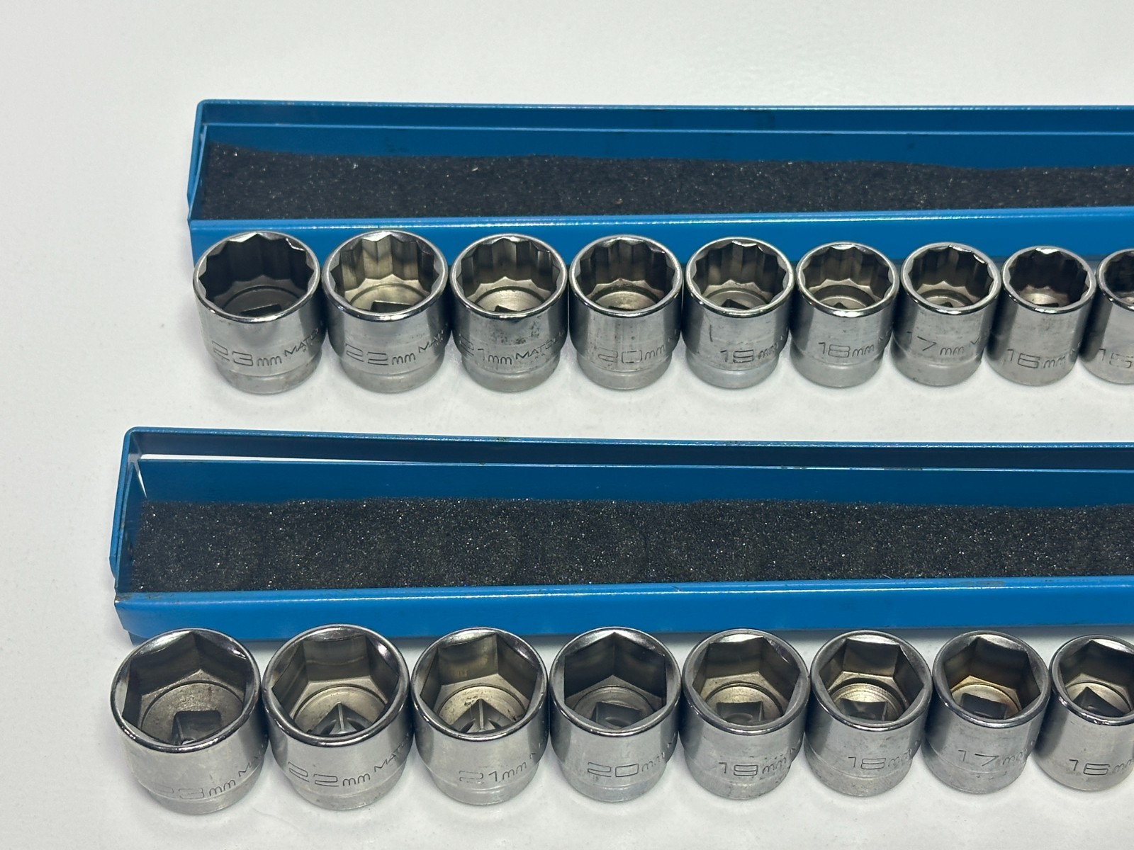 🇺🇸 Matco Tools USA 36pc Metric 6mm-23mm Shallow Socket Set, 3/8” Drive (Rare)