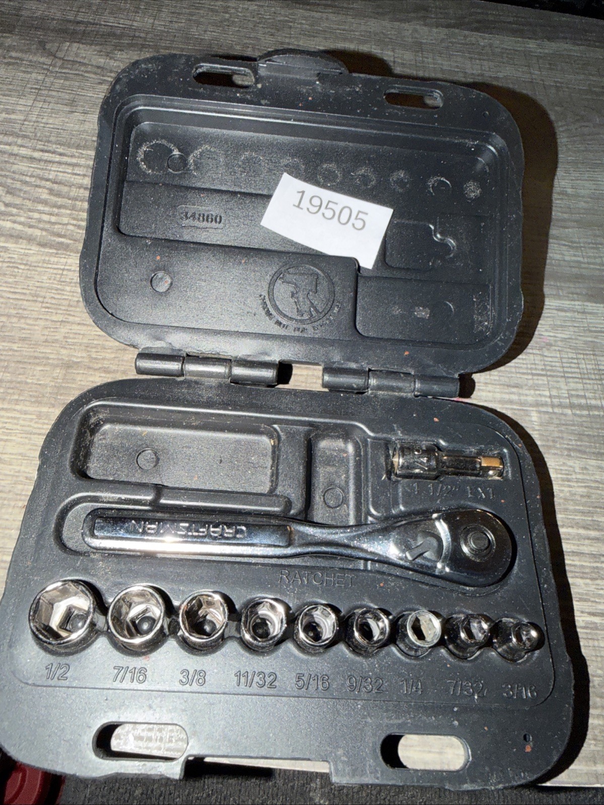 Sears Craftsman USA 11-piece 1/4″ Drive Socket Wrench Set Case, 9-34860